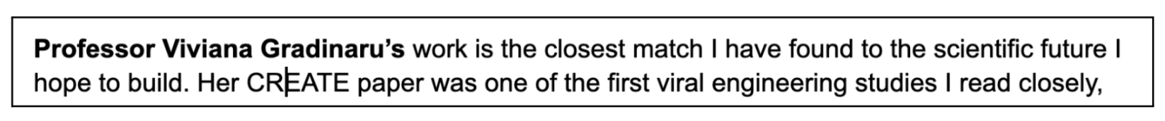 Excerpt from my statement of purpose